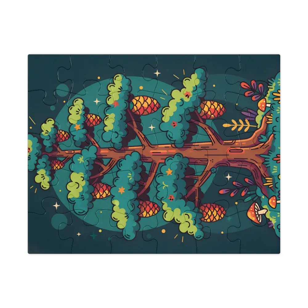 Pinecone Tree 
 Jigsaw Puzzle in Tin Box