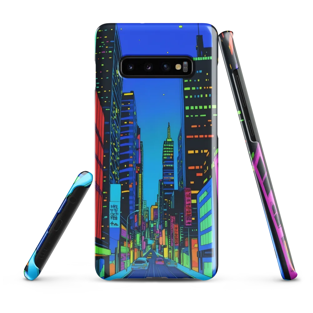 Neon Dreamscape: A Futuristic City at Dusk | Phone Case |  S10 Plus | Snap Case | Glossy