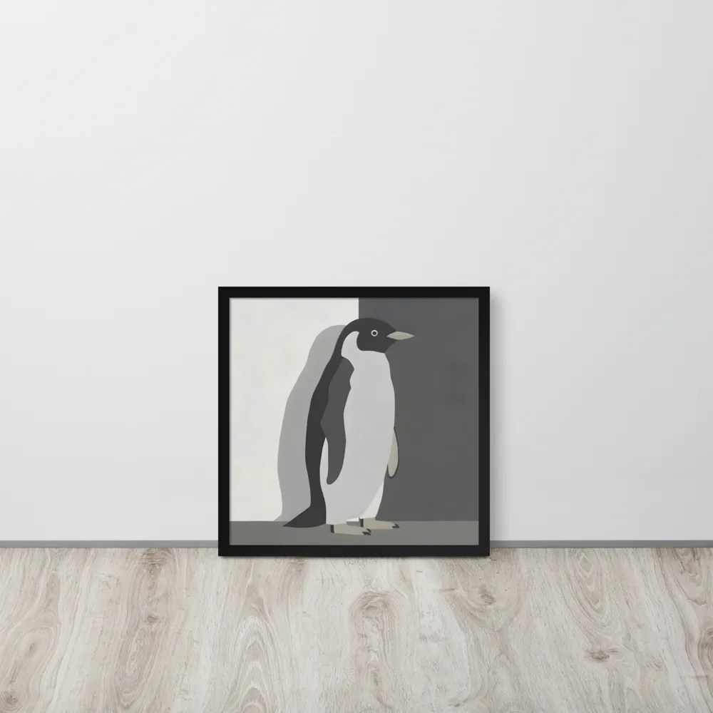 Monochrome Penguin 
 Poster with Black Frame | 18″x 18″