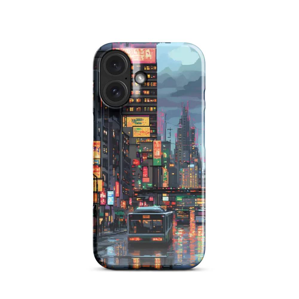 Neon Dreams: A Pixelated Urban Night | Phone Case |  16 | Snap Case | Glossy