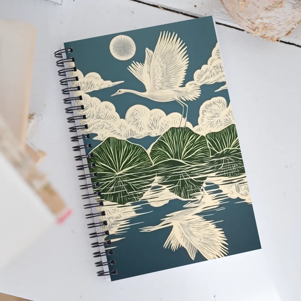 Ethereal Flight Over Water Lilies | Spiral Notebook