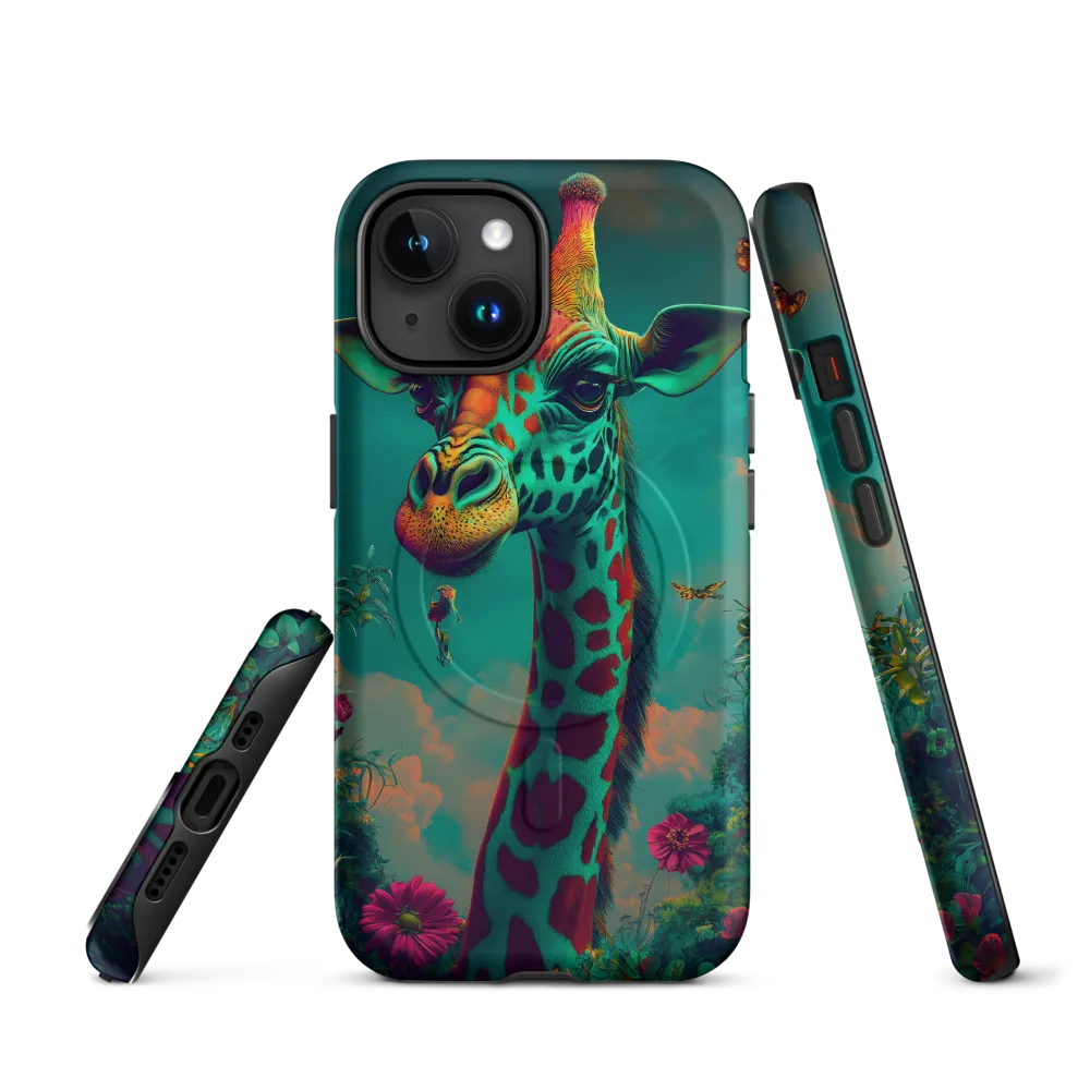 Whimsical Giraffe Among Blossoms