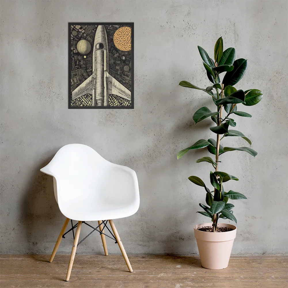 Voyage to the Unknown | Poster with Black Frame | 18″×24″