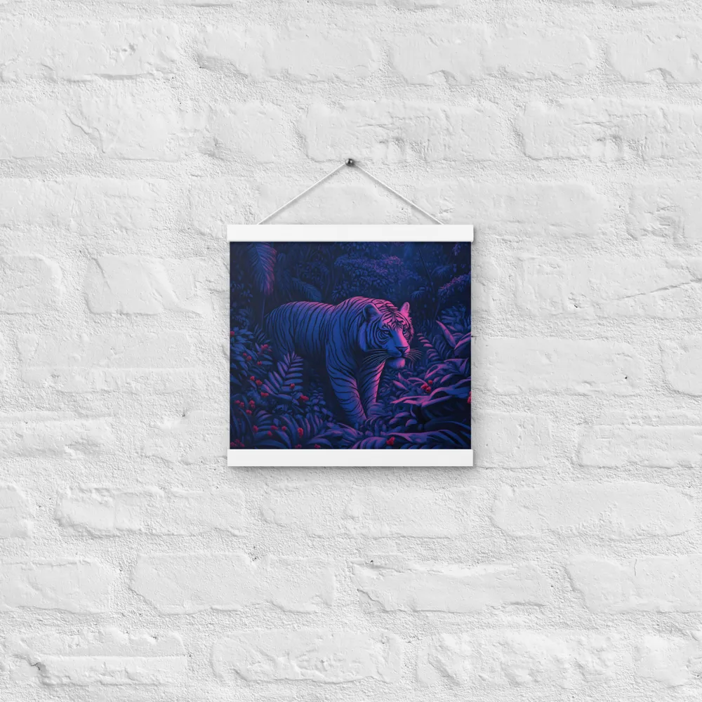 Mystic Prowler: The White Tiger in the Jungle | Poster With White Wood Hanger | 12″×12″