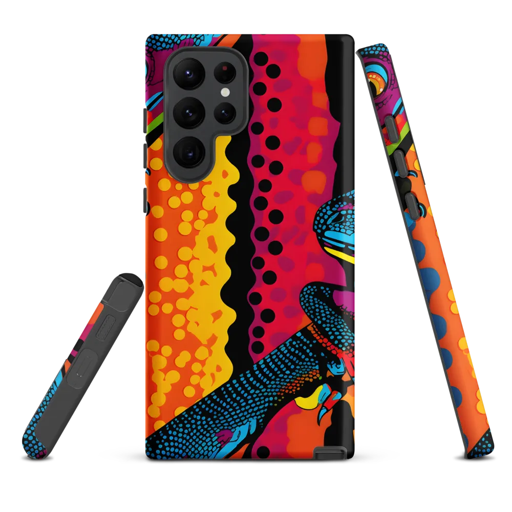 Colorful Encounters: The Playful Geckos | Phone Case |  S22 Ultra | Tough Case | Matte