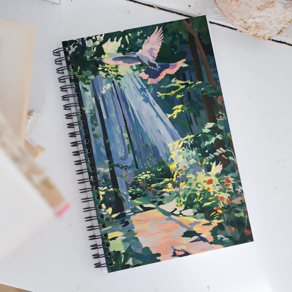 Flight of Light: A Serene Forest | Spiral Notebook