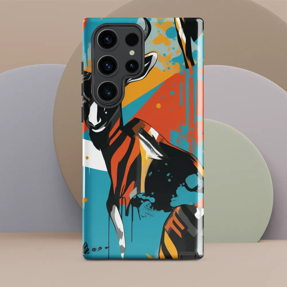 Dynamic Antelope in Vivid Abstract
