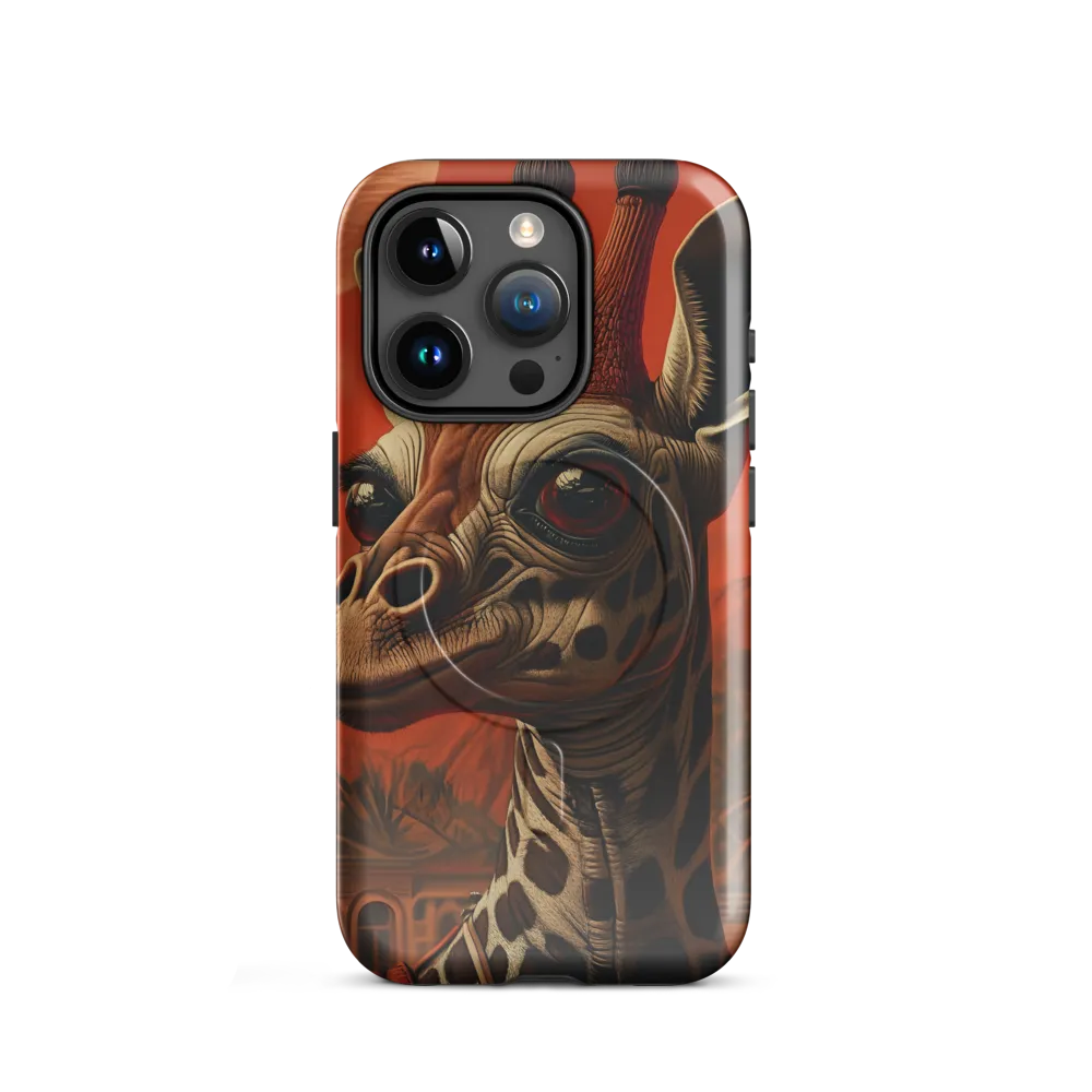Whimsical Giraffe in an Orange Dreamscape