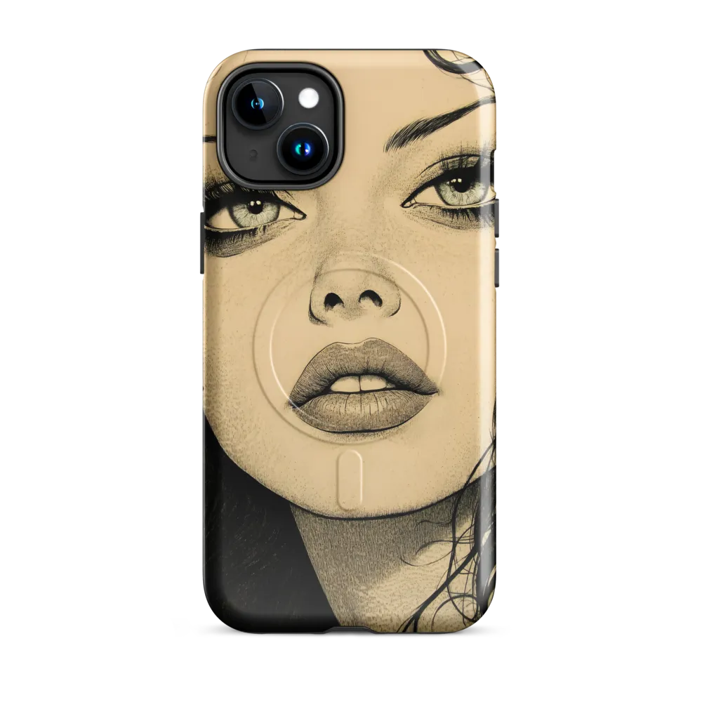 Enigmatic Gaze | Phone Case |  15 Plus | MagSafe® Tough Case | Glossy