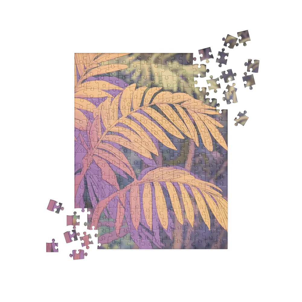 Harmonious Leaves in Digital Twilight | Jigsaw Puzzle | 252/520 pieces