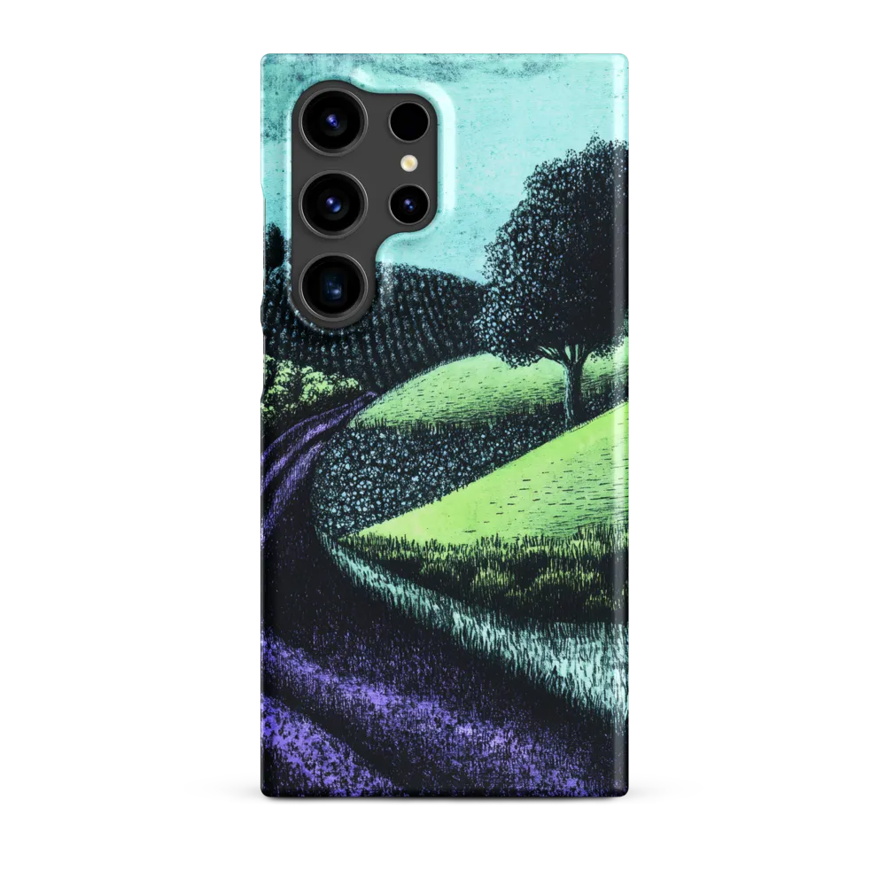 Winding Serenity: A Modern Landscape | Phone Case |  S24 Ultra | Snap Case | Matte