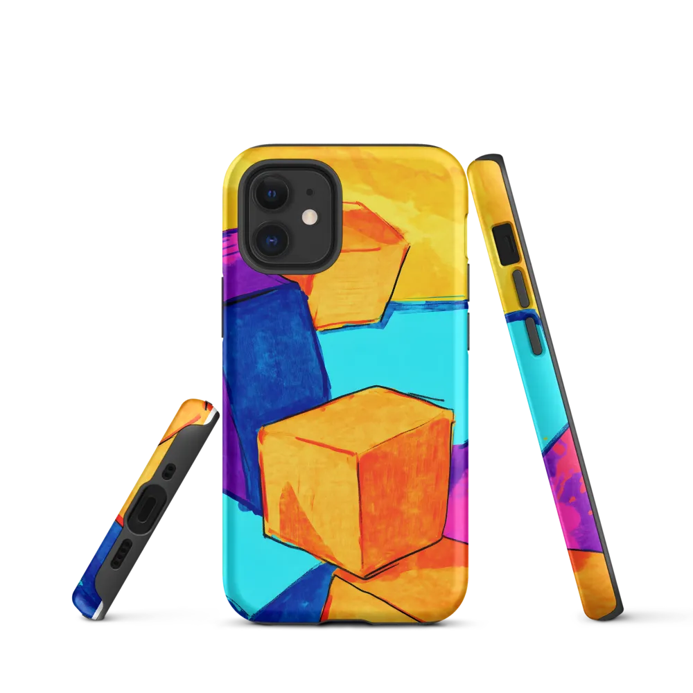 Playful Cubes in Vibrant Harmony | Phone Case |  12 mini | Tough Case | Matte