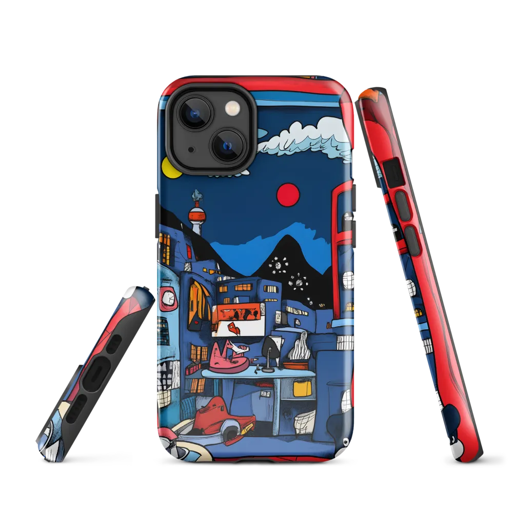 Whimsical Cityscape at Night