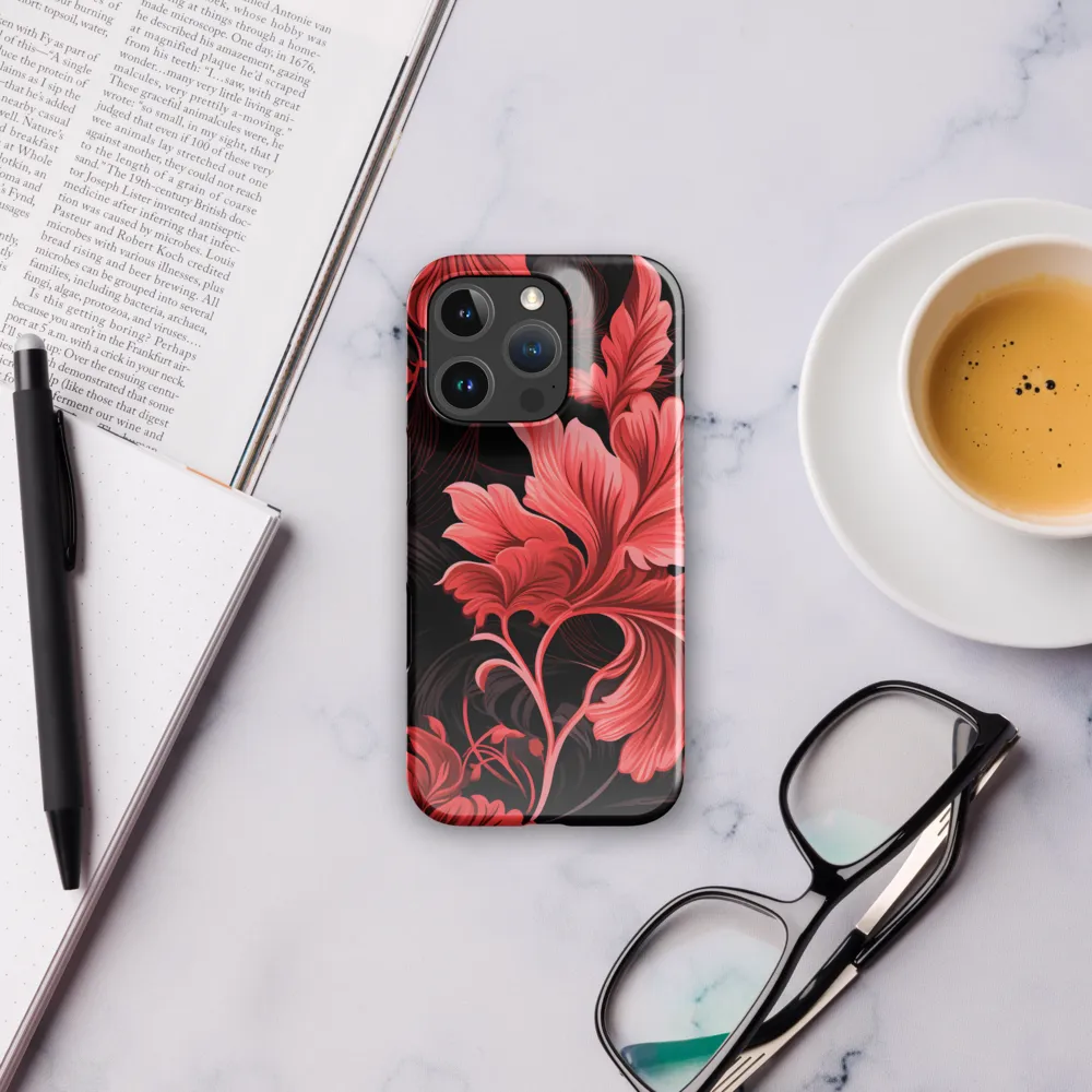 Tropical Elegance in Red | Phone Case |  16 Pro | Snap Case | Glossy