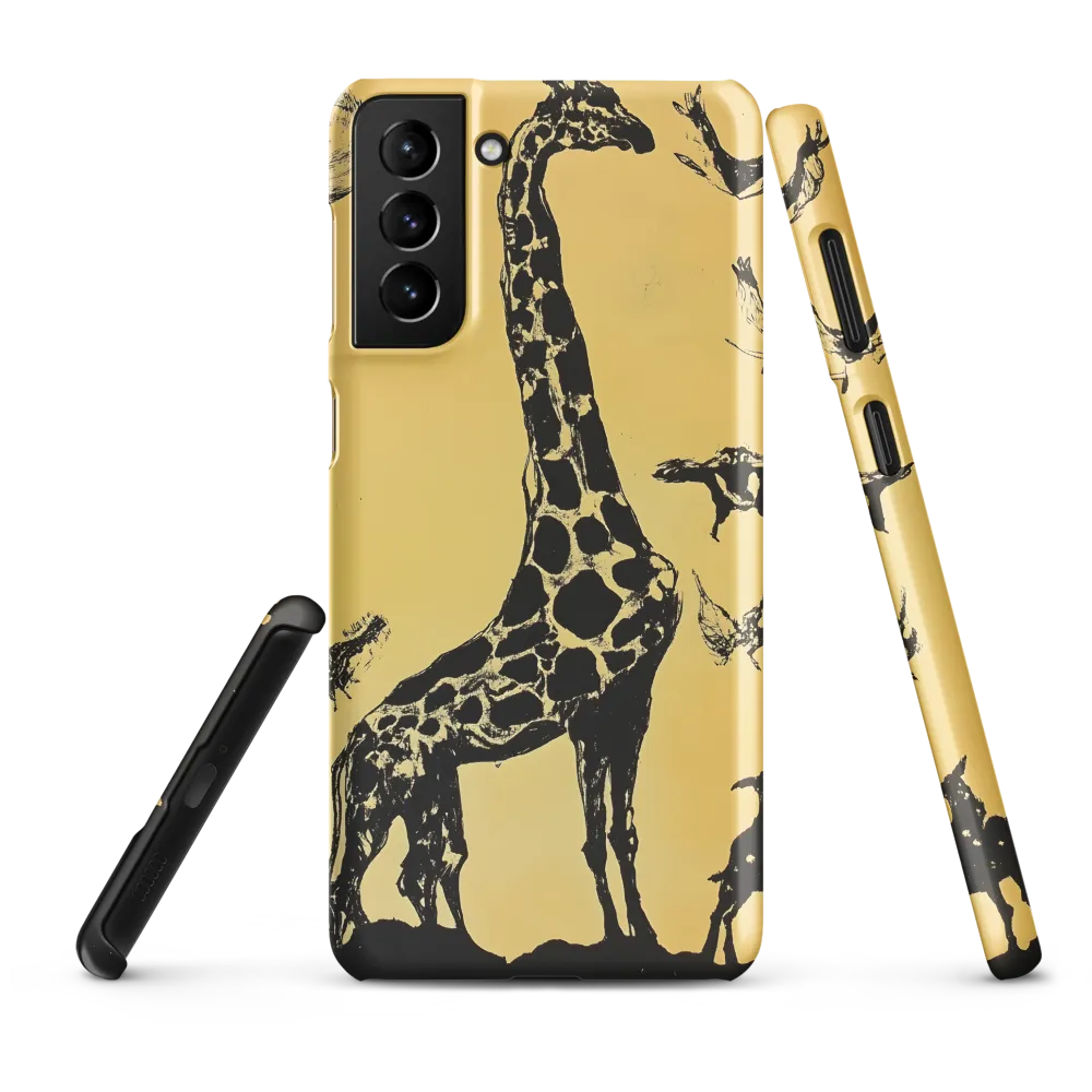 Whimsical Harmony of Giraffe and Birds