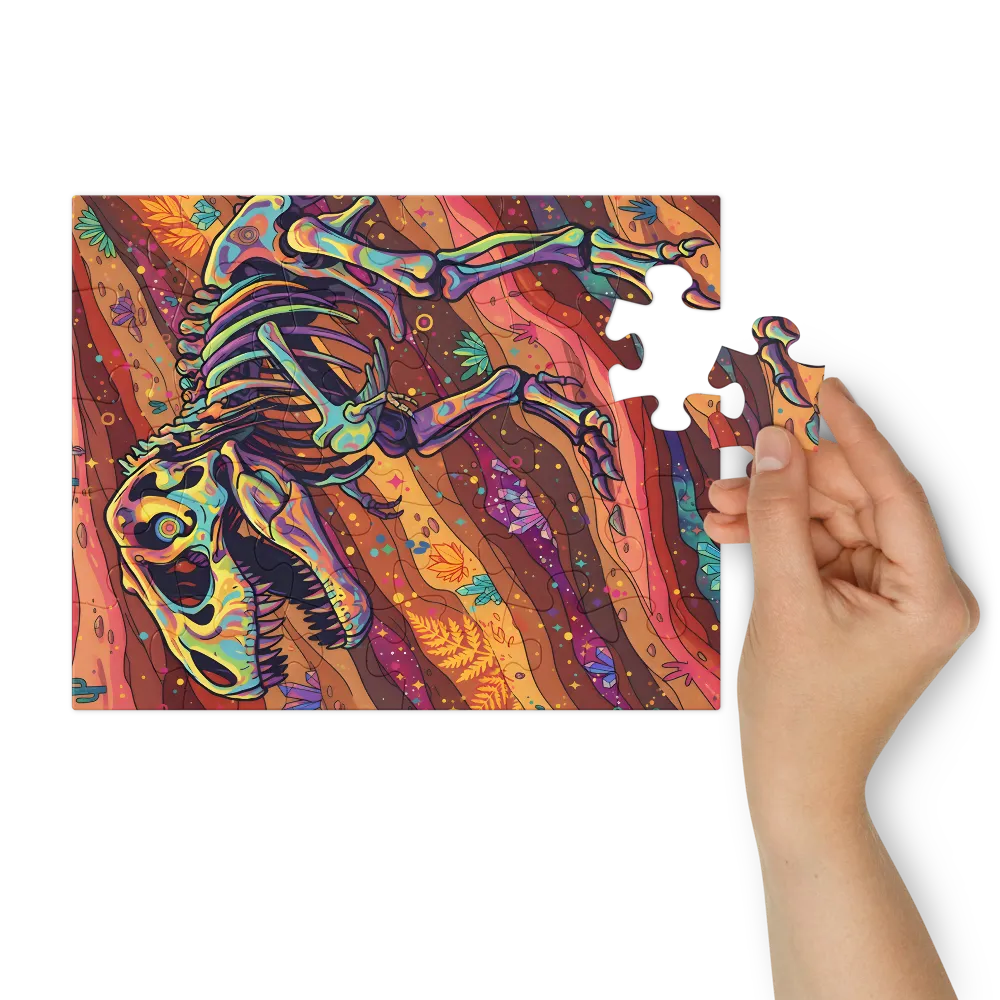 Prismatic T. Rex Skeleton 
 Jigsaw Puzzle in Tin Box