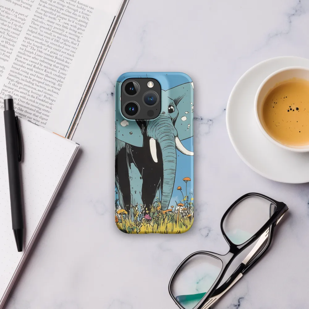 Whimsical Blue Elephant in Bloom