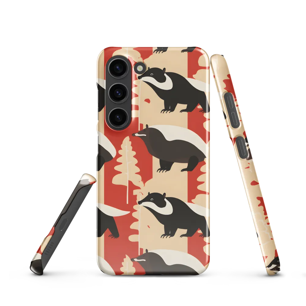 Wildlife Pattern: The Badger Tale | Phone Case |  S23 | Snap Case | Glossy