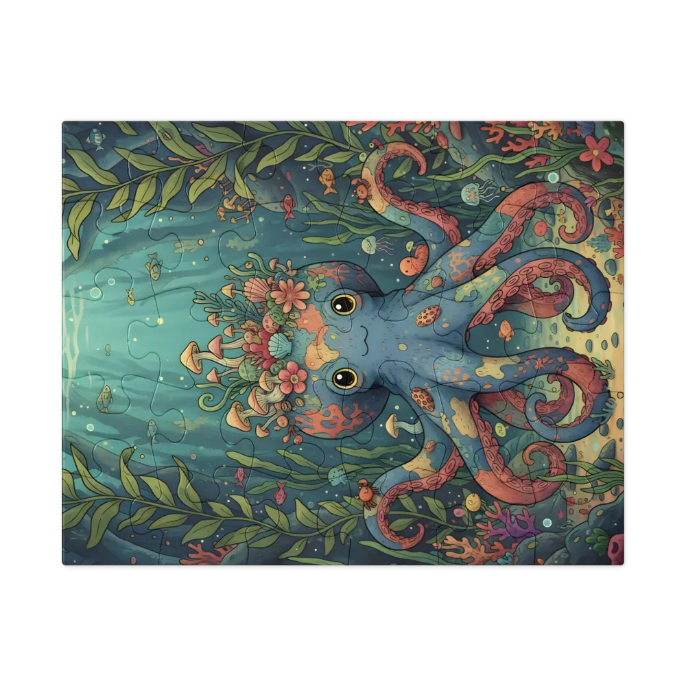 Coral Crown Octopus 
 Jigsaw Puzzle in Tin Box