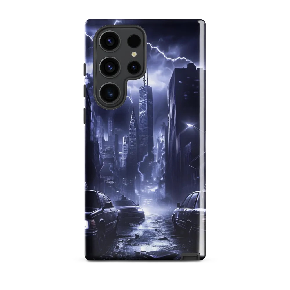 Stormy Cityscape: Shadows of the Night | Phone Case |  S23 Ultra | Tough Case | Glossy