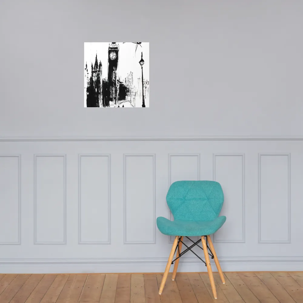 Clock Tower in Motion | Poster | 18″×18″