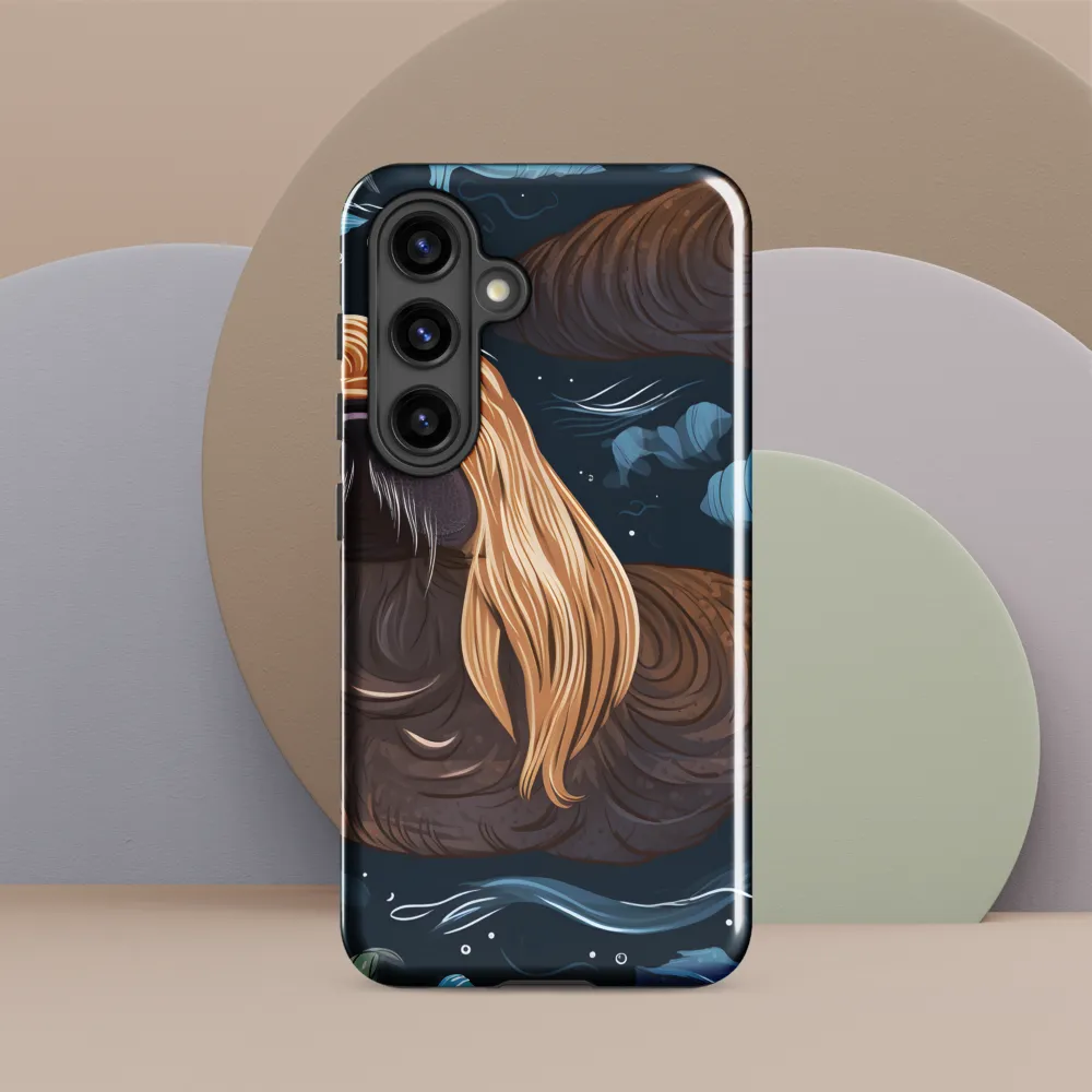 Whimsical Walruses in Deep Blue