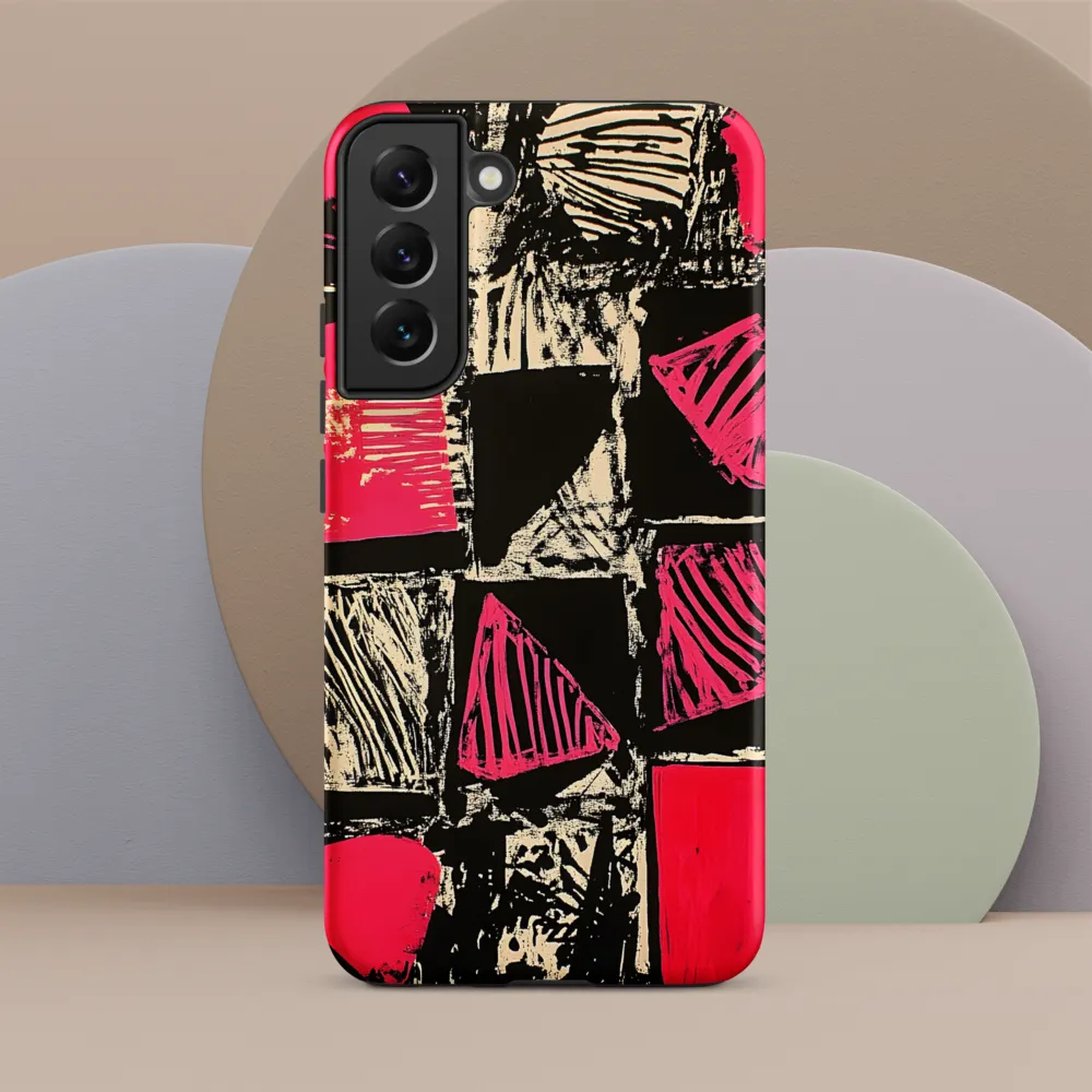 Geometric Symphony in Pink and Black