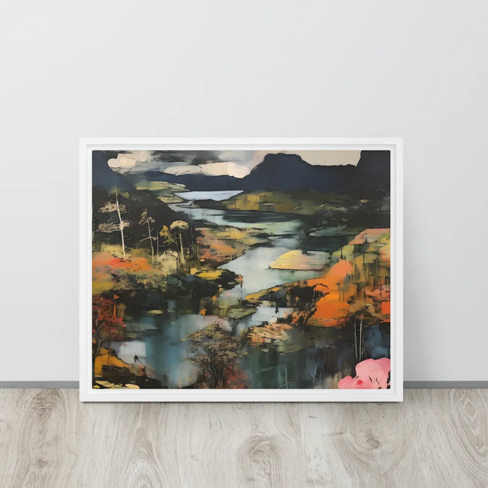 Harmony of Nature: An Abstract Journey | Canvas with White Frame | 16″×20″