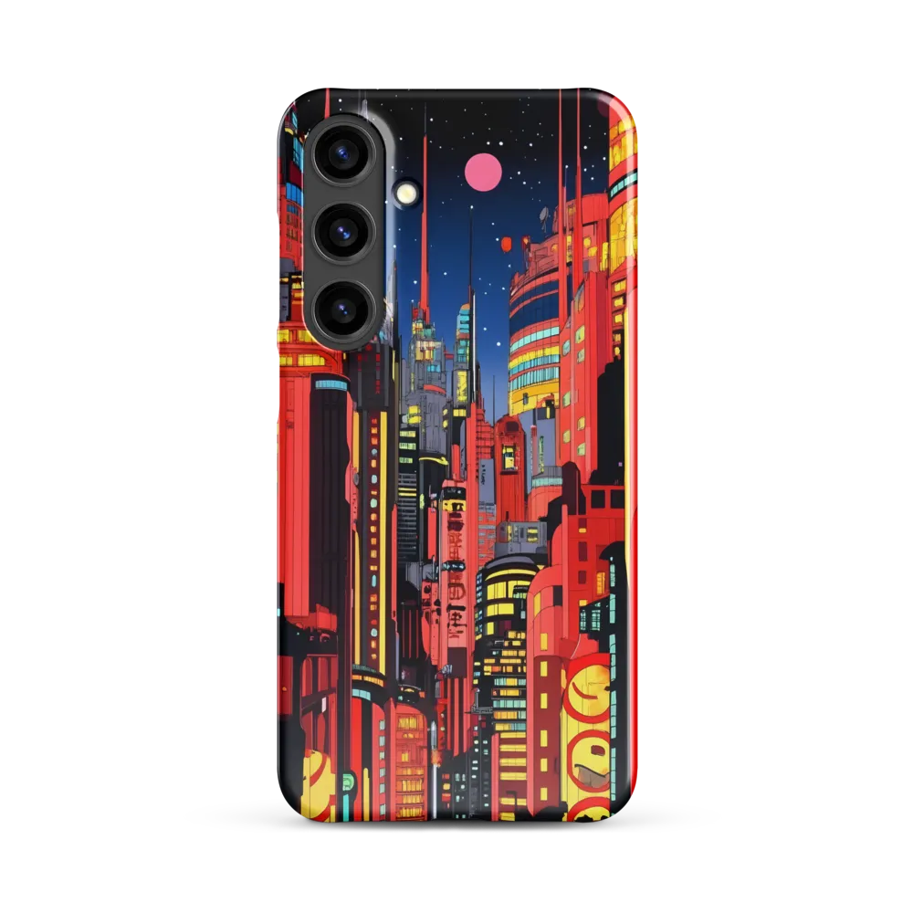 Neon Dreams: A Cyberpunk Cityscape | Phone Case |  S24 Plus | Snap Case | Glossy