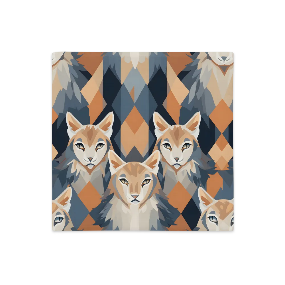 Elegance in Geometry: The Foxes | Pillow Case | 18″×18″