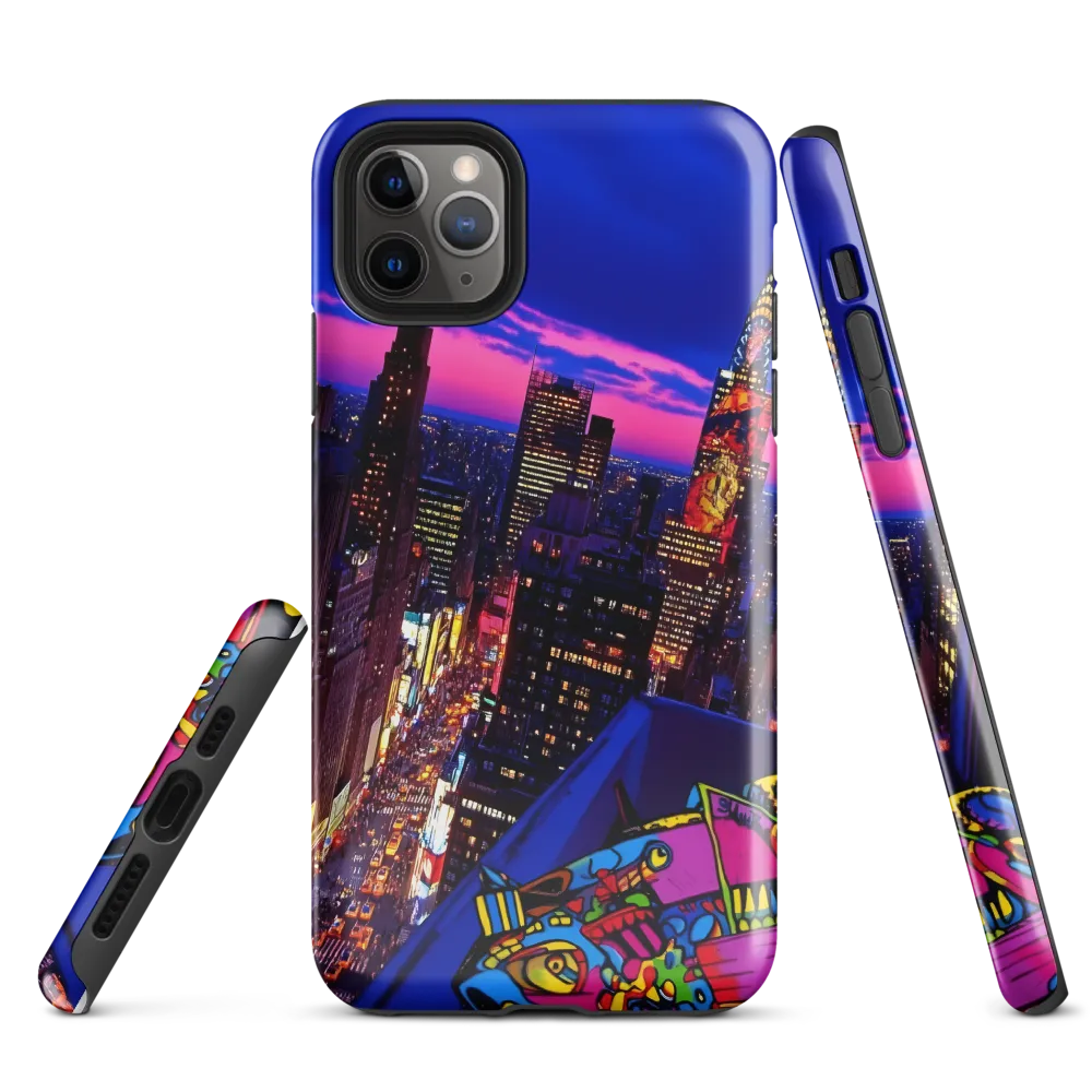 Neon Twilight: A City in Vibrance | Phone Case |  11 Pro Max | Tough Case | Glossy