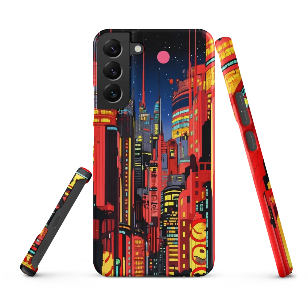 Neon Dreams: A Cyberpunk Cityscape | Phone Case |  S22 Plus | Snap Case | Matte