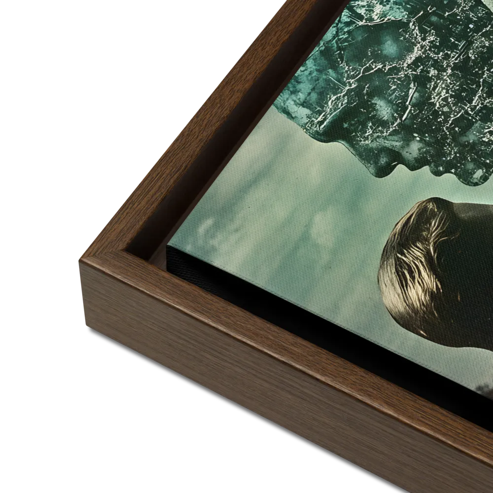 Ethereal Reflections: Identity in a Fragmented World | Canvas with Brown Frame | 12″×16″