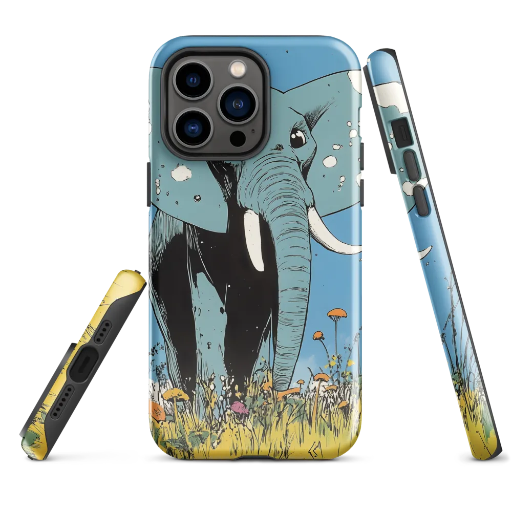 Whimsical Blue Elephant in Bloom