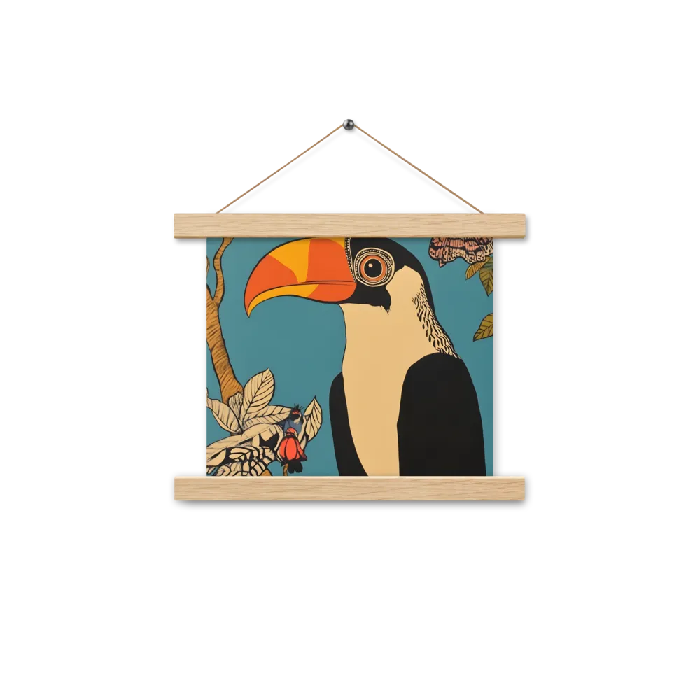 Tropical Majesty: The Toucan at Rest | Poster With Oak Wood Hanger | 10″×10″
