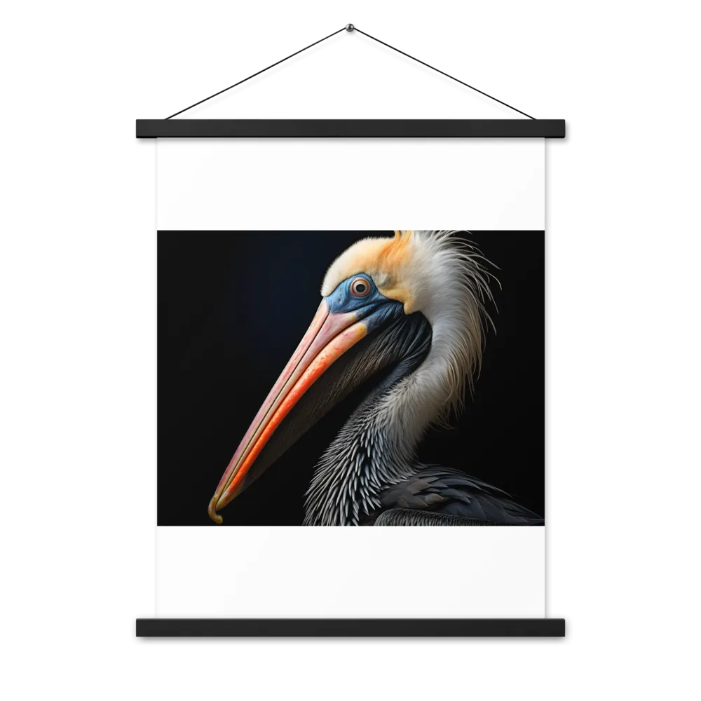 Majestic Portrait of a Pelican | Poster With Black Wood Hanger | 18″×24″