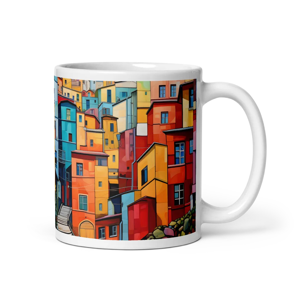 Vibrant Village: A Cubist Journey | Mugs | Multiple Sizes & Colors