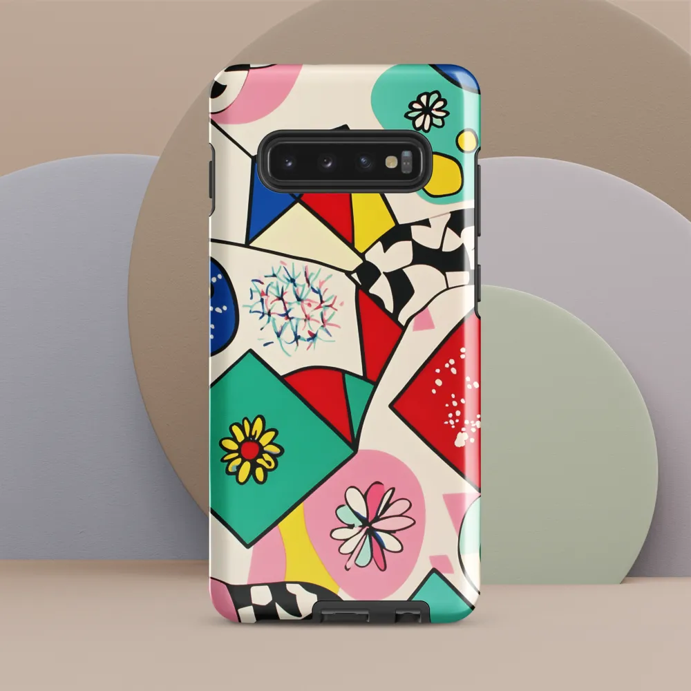 Joyful Geometry: A Playful Dance of Shapes and Colors | Phone Case |  S10 Plus | Tough Case | Glossy