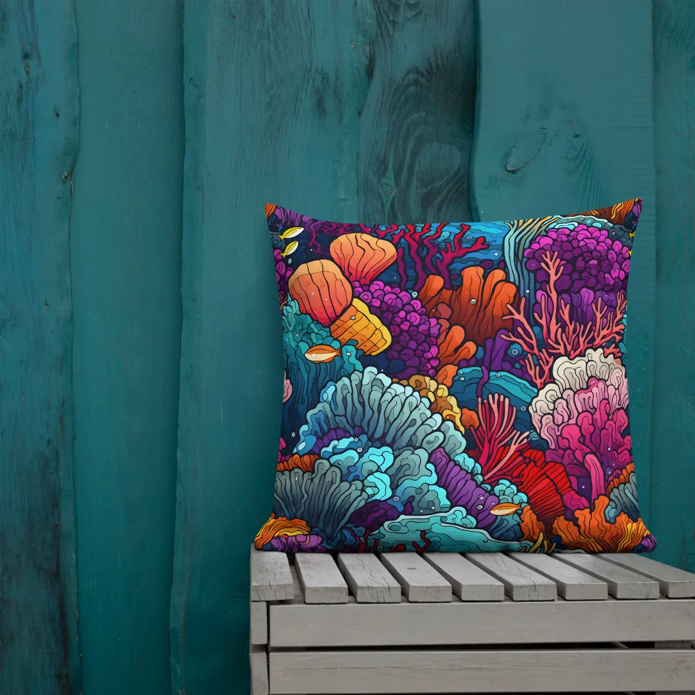 Vibrant Underwater Symphony | Pillow | 22″×22″