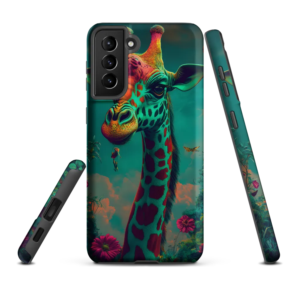 Whimsical Giraffe Among Blossoms | Phone Case |  S21 Plus | Tough Case | Matte