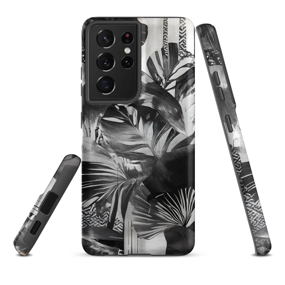Monochrome Serenity in Tropical Foliage
