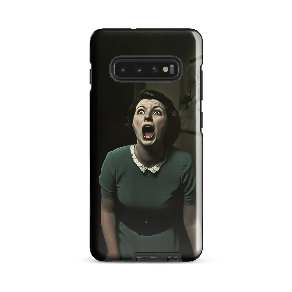 Echoes of Fear: A Vintage Portrait | Phone Case |  S10 Plus | Tough Case | Glossy