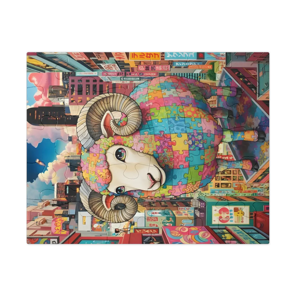 Puzzle Ram in Neon City 
 Jigsaw Puzzle in Tin Box
