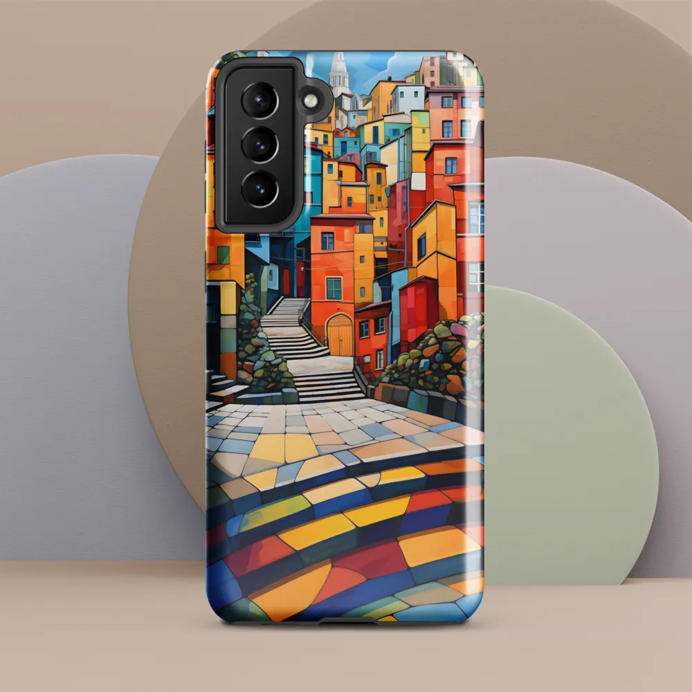 Vibrant Village: A Cubist Journey