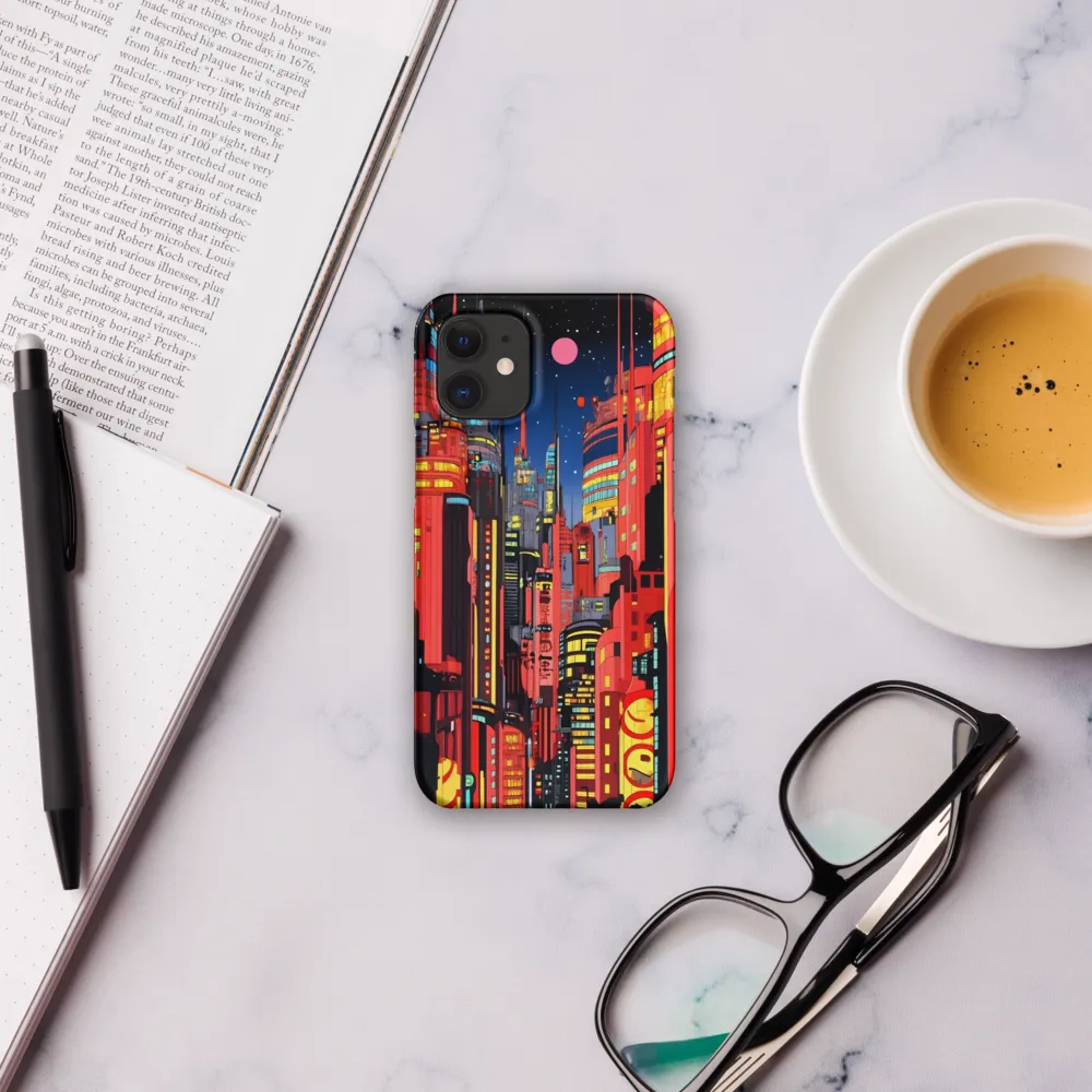 Neon Dreams: A Cyberpunk Cityscape | Phone Case |  12 Mini | Snap Case | Matte