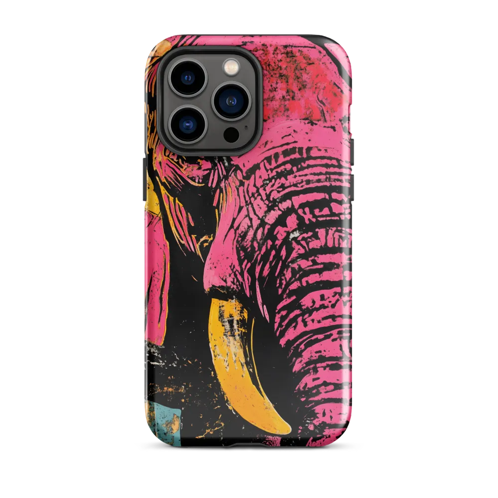 Bold Encounter: The Vibrant Elephant | Phone Case |  14 Pro Max | Tough Case | Glossy