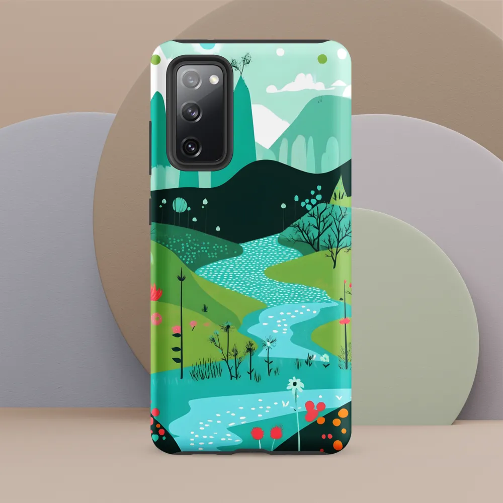 Whimsical River in a Lush Landscape