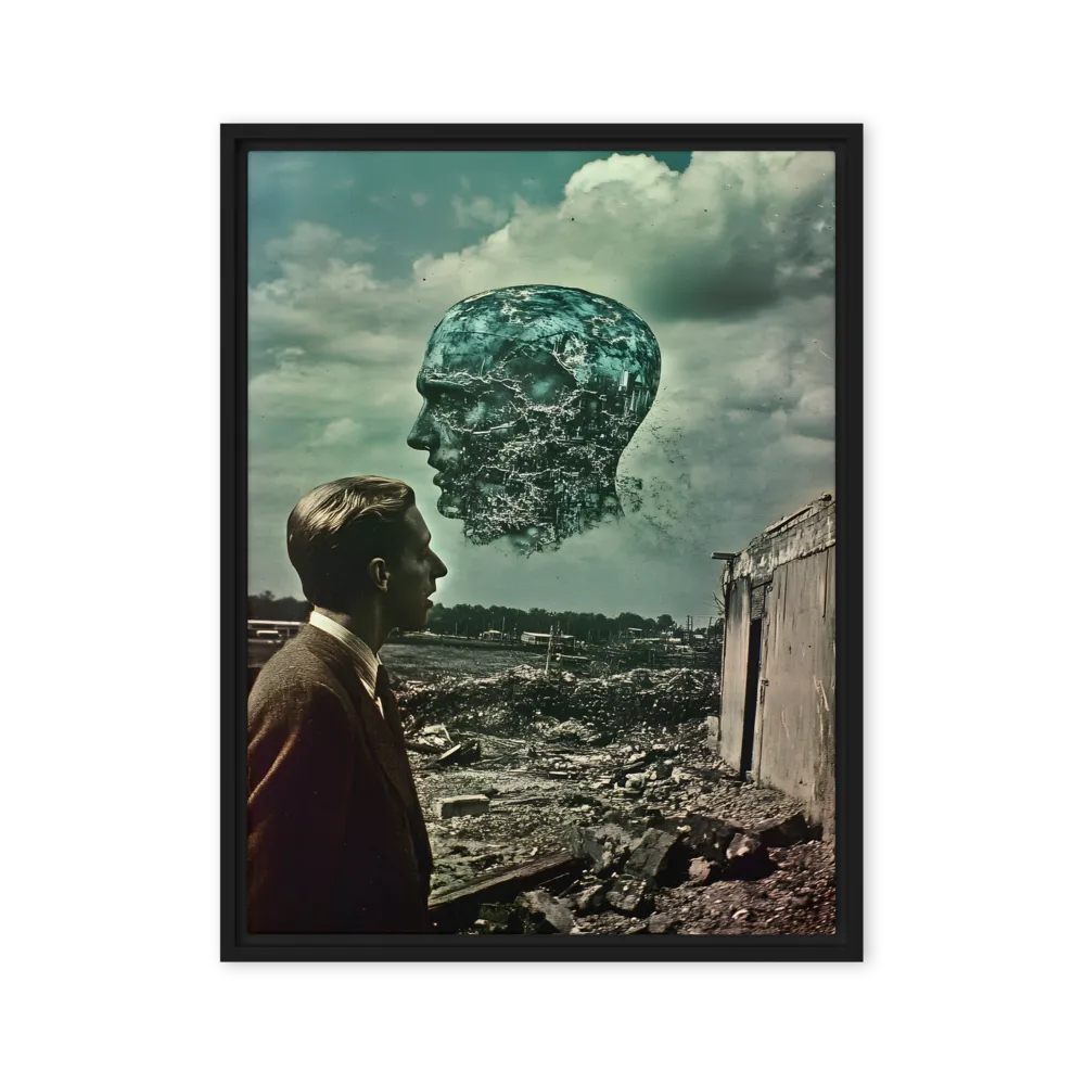 Ethereal Reflections: Identity in a Fragmented World | Canvas with Black Frame | 24″×32″