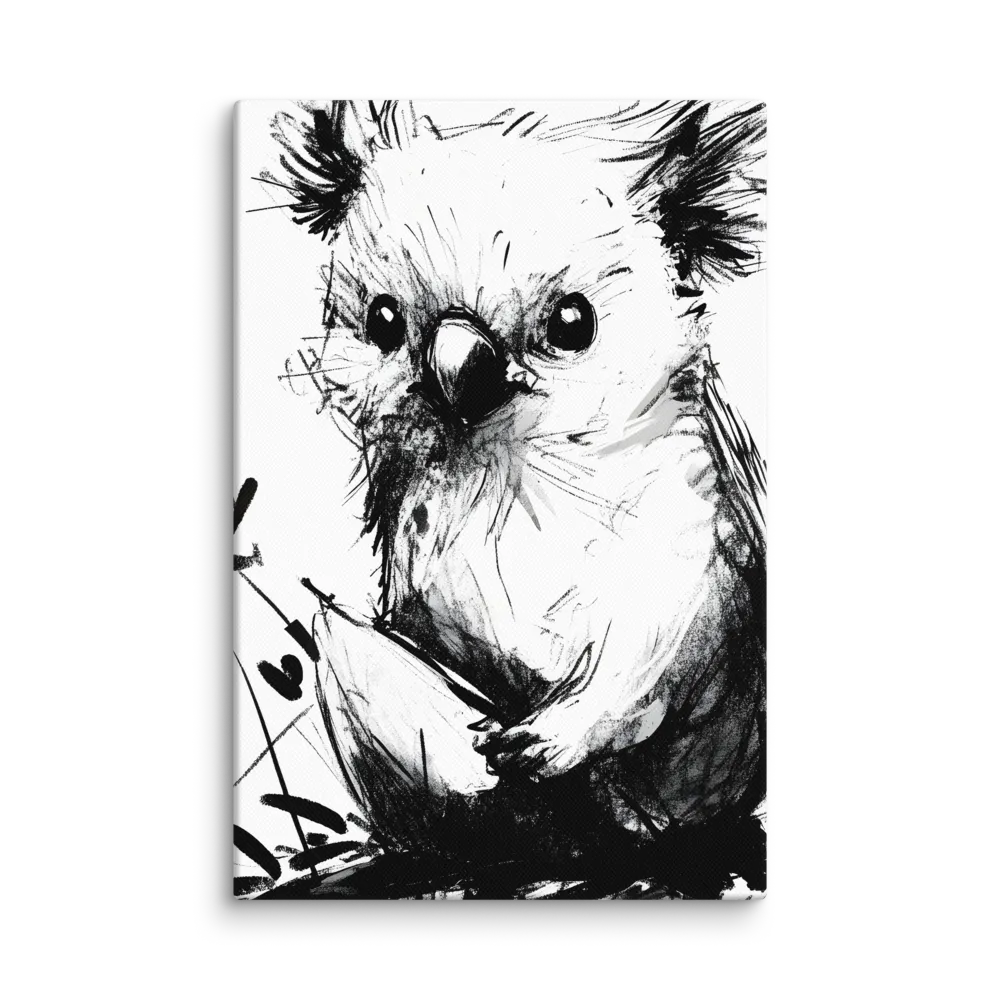 Whimsical Koala in Ink | Canvas | 8″×12″