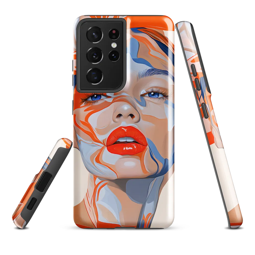 Chromatic Veils — Portrait in Orange and Blue